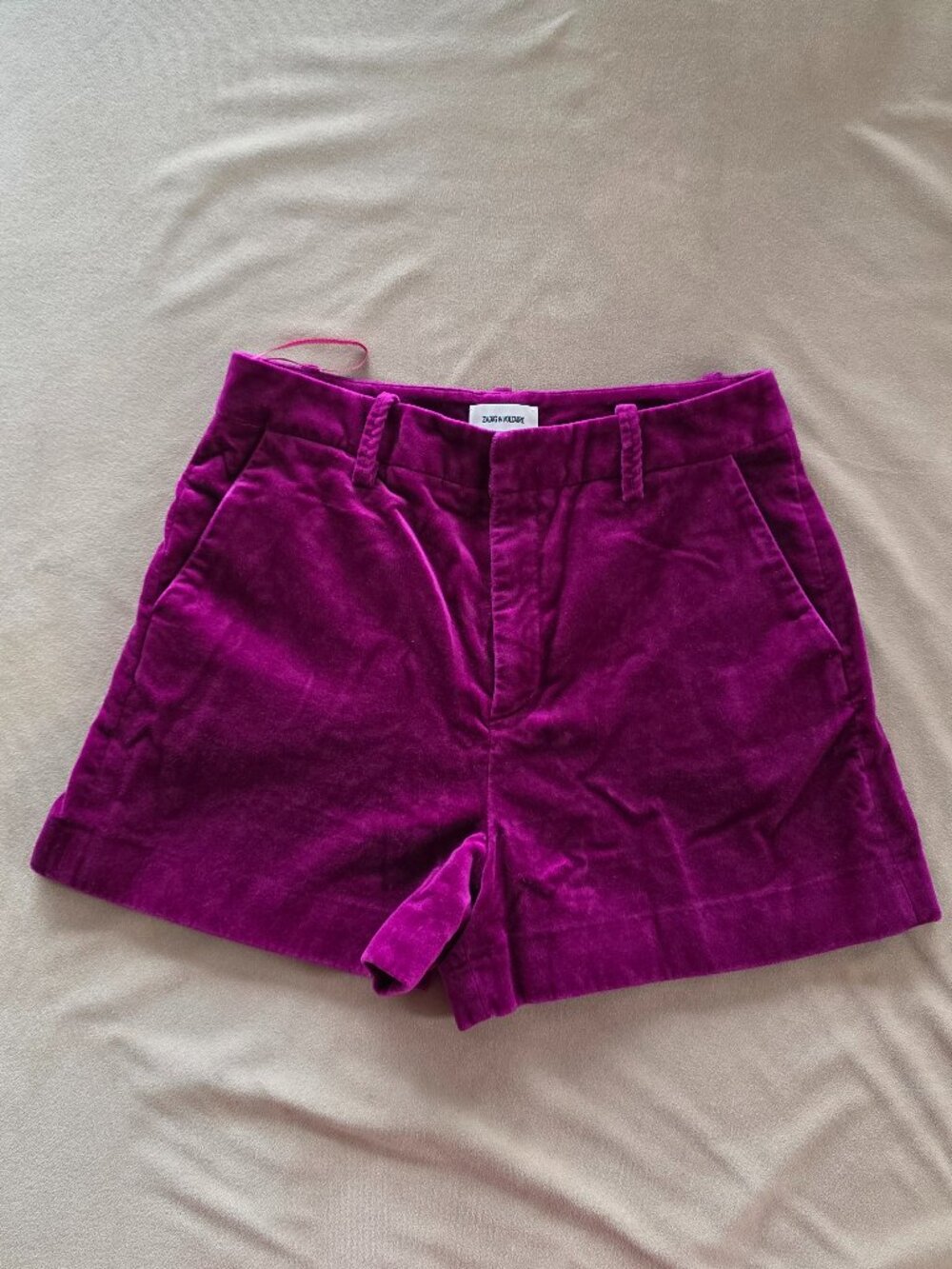 Zadig & Voltaire Pink Velvet Shorts Size 40